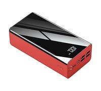 Portable Charger 100000Mah Power Bank, High Capacity Battery Pack with Display, Can Charge 4 Devices at The Same Time, Quick Charge,Red