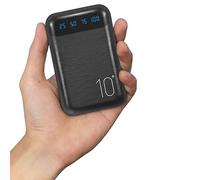 Portable Charger 10000mAh Slim USB C Input and Output Power Bank with LED Display Lightweight External Battery Pack Compatible for iPhone 14/13/12, iPad, Samsung etc. (black(mini))