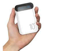 Portable Charger 10000mAh Slim USB C Input and Output Power Bank with LED Display Lightweight External Battery Pack Compatible for iPhone 14/13/12, iPad, Samsung etc. (white(mini))