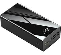 Portable Charger 40000-100000Mah Power Bank High Capacity Battery Pack Support Quick Charge with Display Can Charge 4 Devices at the Same Time for Smartphones, Game Consoles(Black,4