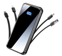 Portable Charger,50000mAh Power Bank Built-in Cable, 22.5W PD USB C In & Out Fast Charging, External Battery Pack with 6 Output & 2 Input, Travel Camping Essential for iPhone 17/16/15/14/13/12,Android