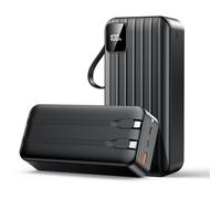 Portable Charger 50000mAh Power Bank with 2 Built-in Cable,22.5W Fast Charging External Battery Pack,LED Display USB-C Portable Cell Phone Charger for iPhone 16/15/14/13 Pro,Android,Samsung Galaxy,Etc