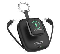 Portable Charger 5000mAh iWatch Wireless Charger with Built-in Cable Travel Keychain Charger for Apple Watch 9/Ultra2/8/Ultra/7/6/SE/5/4/3, iPhone 15/14/13/12/11