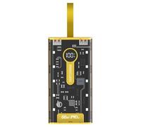 Portable Charger Bank - 66W 20000mAh Fast Charging Battery Pack | Transparent Portable Bank With LED Display And Lanyard, For Smartphones Tablets Laptops Travel Office Outdoor Use