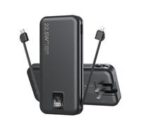 Portable Charger Built-in Cables and AC Wall Plug, 12000mAh power Bank, USB C 22.5W Fast charging Phone Charger ,Compact Lightweight External Battery Pack for iPhones, iPad, Samsung,Tablets, etc.