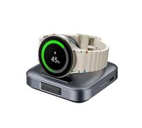 Portable Charger for Samsung Galaxy Watch 8/8 Classic/7/Ultra/FE/6/6 Classic/5/5 Pro/4/4 Classic/3/Active 2/Active, 1800 mAh Charging Station for Travel, SwanScout 303S (Tech Gray)