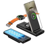 Portable Charger for Samsung, SwanScout 301S, 10000mAh Power Bank 3 in 1 Wireless Charger for Samsung Galaxy S25 Ultra/S25/S24/S23, Galaxy Watch 8/8 Classic/Ultra/7/6/5, Galaxy Buds (No Adapter)