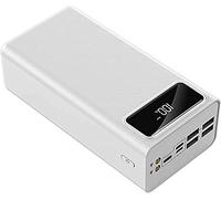 Portable Charger Portable Charger, 1A Fast Charging Led Display 50000Mah Power Bank, 4-Outputs External Battery Pack Compatible With 99% Of Usb Devices On The Market,White,30000Mah,White,4