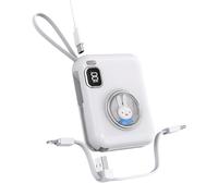 Portable Charger Power Bank 10000mAh Battery Pack, 22.5W Fast Charging Power Bank with Built in Cables,Travel Essential USB-C Portable Phone Charger for iPhone Samsung Pixel Android iPad (White)