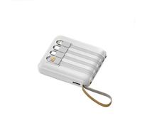 Portable Charger Power Bank 20000mah Display, Fast Charging, Fast Mobile Phone Charging, 4 Cord Mobile Power (White)
