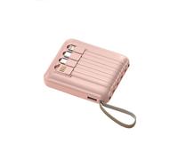 Portable Charger Power Bank 20000mah Display Power Bank, Fast Charging, Fast Mobile Phone Charging, 4 Cord Mobile Power (Pink)