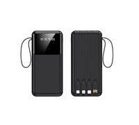 Portable Charger Power Bank 20000mah Display Power Bank, Fast Charging, Fast Mobile Phone Charging Power Bank, 4 Cord Mobile Power Supply (black)