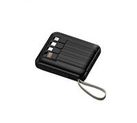 Portable Charger Power Bank 20000mah Display Power Bank, Fast Charging, Fast Mobile Phone Charging Power Bank, 4 Cord Mobile Power (black)