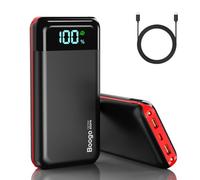 Portable Charger Power Bank 52800mAh Powerbank PD 30W and QC 4.0 Fast Charging Built-in Bright flashlight LED Display 2 USB 1Type-C Output External Battery Pack for iPhone, Samsung, iPad etc (red)