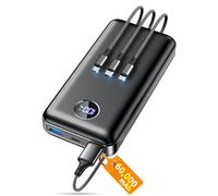 Portable Charger Power Bank, 60000mAh Battery Pack with 3 in 1 USB-C/iOS/Micro-USB Cable, 22.5W Fast Charging Portable Phone Charger, Travel Camping Essential Powerbank for iPhone 17/16/15/14 Samsung
