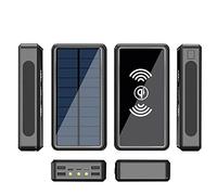 Portable Charger Power Bank Fast Charging External Battery Pack Wireless Induction Solar Charger, 50000Mah Power Bank Portable Solar Wireless Charger - External Battery with LED Status Indic