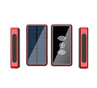 Portable Charger Power Bank Fast Charging External Battery Pack Wireless Induction Solar Charger, 50000Mah Power Bank Portable Solar Wireless Charger - External Battery with LED Status Indic