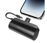Portable Charger Power Bank For iPhone With Dual Infterface, Real 5000mAh , Mini Phone Charger Battery Pack Fast Charging Compatible with iPhone 15/14/14 Pro Max/14 Plus/13/12/11/X/8/7/6, More (Black)