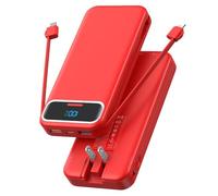 Portable Charger Power Bank with Built in Cables and AC Wall Plug,PD20W&SCP22.5W USB-C Super Fast Charging,12000mAh Travel Phone Charging,LED Display Battery Pack Compatible All iPhone Samsung etc