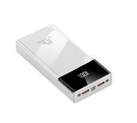 Portable Charging Power Banks 20000 mAh 22.5W super fast charging large capacity mobile power Supplies PD 20W LCD Display 2 Outputs & 2 Inputs Smartphones and Camping (White)