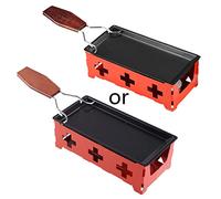 Portable Cheese Raclette Pan Oven Grill Plate Rotaster Baking Tray Stove Set With Spatula Non-Stick Home Kitchen Barbecue Tool Cheese Raclette Grill