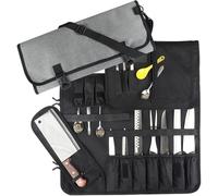 Portable Chef Knife Bag, Chef Knife Bag Knife Roll Bag, 20 Total Pockets for Knives and Kitchen Utensils for Chefs and Culinary Students - Knives Not Included