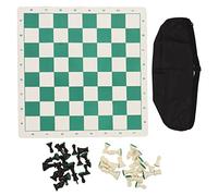 Portable Chess Checkers Set, Travel Board Games with Zipper Storage Bag, Roll Up Folding PU Leather Chessboard for Kids Adults, Outdoor Indoor Family Camping Picnic Party Gift
