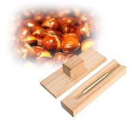 Portable Chestnut Opener Tool - Ergonomic Wooden-Metal Nutcracker for Chestnuts Walnuts Lotus Seeds, Convenient Kitchen Nut Peeler for Home & Restaurant Use