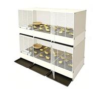 Portable Chicken Cage With Pull-Out Tray Enclosed Design DIY Chick Brooder Box Indoor Poultry Growing Pen With Feeding Accessories For Baby Chicks Ducklings Quail And Small Animal(White,105x35x104cm)