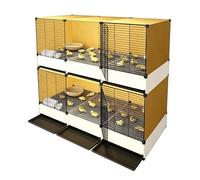 Portable Chicken Cage With Pull-Out Tray Enclosed Design DIY Chick Brooder Box Indoor Poultry Growing Pen With Feeding Accessories For Baby Chicks Ducklings Quail And Small Animal(Yellow,105x35x104cm)