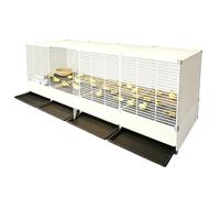 Portable Chicken Cage With Pull-Out Tray Enclosed Design DIY Chick Brooder Box Indoor Poultry Growing Pen With Feeding Accessories For Baby Chicks Ducklings Quail And Small Animal(White,140x35x52cm)