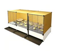 Portable Chicken Cage With Pull-Out Tray Enclosed Design DIY Chick Brooder Box Indoor Poultry Growing Pen With Feeding Accessories For Baby Chicks Ducklings Quail And Small Animal(Yellow,105x35x52cm)