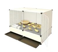 Portable Chicken Cage With Pull-Out Tray Enclosed Design DIY Chick Brooder Box Indoor Poultry Growing Pen With Feeding Accessories For Baby Chicks Ducklings Quail And Small Animal(White,70x35x52cm)