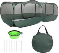 Portable Chicken Coop Pen for Backyard Hens, Rabbits & Small Animals | Foldable Enclosure with Detachable Bottom, 4 Zipper Doors, Bowl & Bag | Pop-Up Mesh Farm Chicken Tractor Chicken Run Brooder