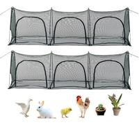 Portable Chicken Coop Walk in Poultry House Outdoor Pet Enclosure Large Pop Up Chicken Pen for Small Animals Easy up Enclosure for Protecting Pets and Plants (2 Pieces)