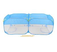 Portable Chicken Run Coop, Foldable Small Animal Pen, Outdoor Pet Fence for Hen Duck Rabbit with Zipper and Transparent Net Cover, Easy Setup Playpen for Grass Backyard (Blue)