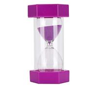 Portable Children Hourglass, Plastic Kids Sand Clock Timer 10 Minutes Time Management Tool with Purple Sand for Room Kitchen Home Decor