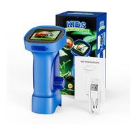 Portable Children Microscope with LED Lighting and Rechargeable Power Source for Outdoor Learning Parent Child Interaction Toy