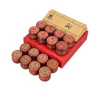 Portable Chinese Xiangqi Chess Set - Travel-Friendly Strategy Game for 2 Players with Leather Board(Red Rosewood)