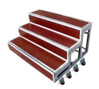 Portable Choir Stage Risers 1/2/3 Tier Folding Platforms with Wheels for Schools Auditoriums Concerts Churches - Red Choral Staging (128x90x60cm)