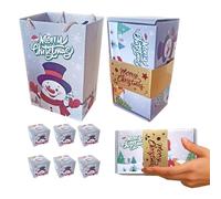 Portable Christmas Box - Lightweight Christmas Gift Box, 18.5 x 10 x 5.5 cm Large Gift Bag with Festive Motifs, Festive Boxes Sturdy Construction, Holiday Treats, Treat Holder for Parties