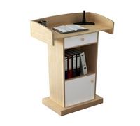 Portable Church Pulpit Wooden Podium with Der Conference Lectern forVenues Regu Size Light Walnut h Sturdy Design for Presentats