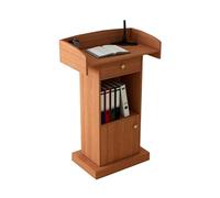 Portable Church Pulpit Wooden Podium with Der Sturdy Conference Lectern forExhibit Halls (Size: Regu Model Color: Dark Walnut)