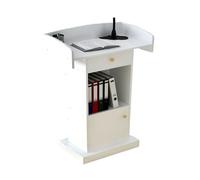 Portable Church Pulpit Wooden Podium with Der Sturdy Conference Lectern forExhibit Halls Updated Model Design White Color