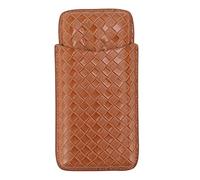 Portable Cigar Case Leather Cigar Humidor Travel Moisturizer Cigar Holder for Men Gifts 3 Sticks Capacity Premium Leather Fabric Lightweight Compact Design (Yellow)