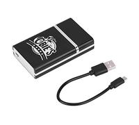 Portable Cigarette Box Practical Cigarette Lighter with Super Mini USB Rechargeable Electric Lighter(Silver Motorbike)