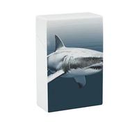 Portable Cigarette Case Waterproof Cigarette Box Plastic Normal Size Pocket Cigarette Box Holder 3D Shark Fish Flip Open Storage Case for Men Women