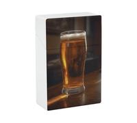 Portable Cigarette Case Waterproof Cigarette Box Plastic Normal Size Pocket Cigarette Box Holder A Cup of Beer Flip Open Storage Case for Men Women