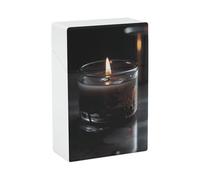 Portable Cigarette Case Waterproof Cigarette Box Plastic Normal Size Pocket Cigarette Box Holder A Lit Candle Flip Open Storage Case for Men Women
