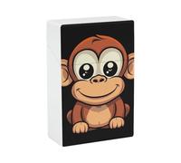 Portable Cigarette Case Waterproof Cigarette Box Plastic Normal Size Pocket Cigarette Box Holder Cartoon Monkey Flip Open Storage Case for Men Women